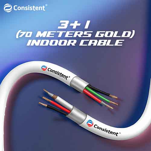 Consistent Infosystems launches 3+1 (70 meters gold) high-performance indoor hybrid cable for reliable surveillance connectivity