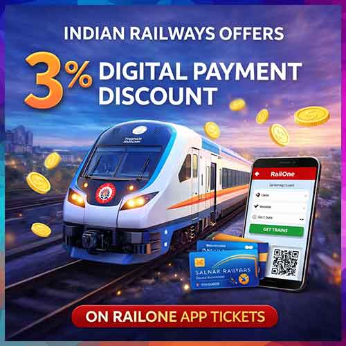 Indian Railways offers 3% digital payment discount on RailOne app tickets