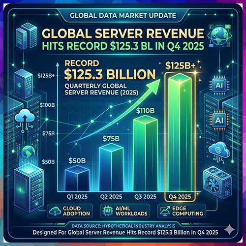 Global Server Revenue Hits Record $125.3 Billion in Q4 2025