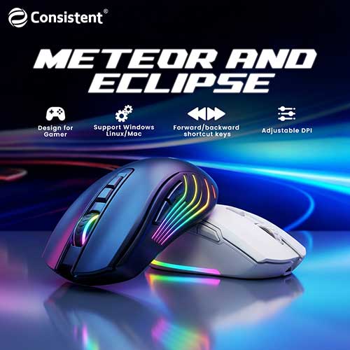 Consistent Infosystems unveils METEOR & ECLIPSE wired gaming mouse series