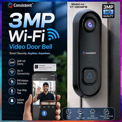 Consistent Infosystems rolls out advanced 3MP Wi-Fi Video Doorbell