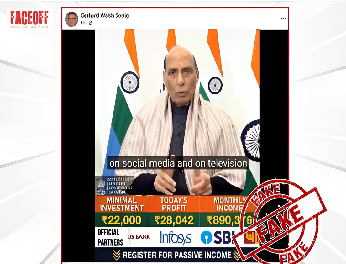 Fake Deepfake Video of Rajnath Singh Promises Huge Returns