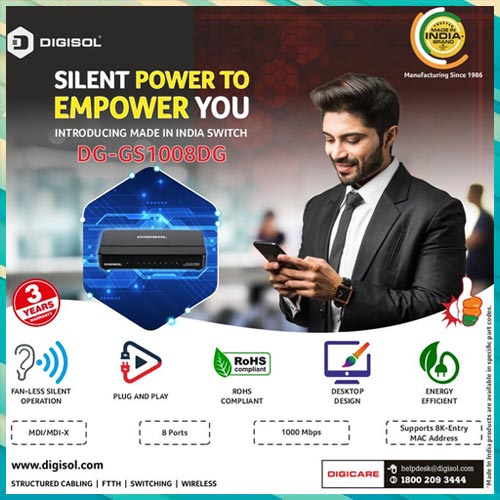 Digisol Extends Made in India Product offerings, Launches Six Made in Switches